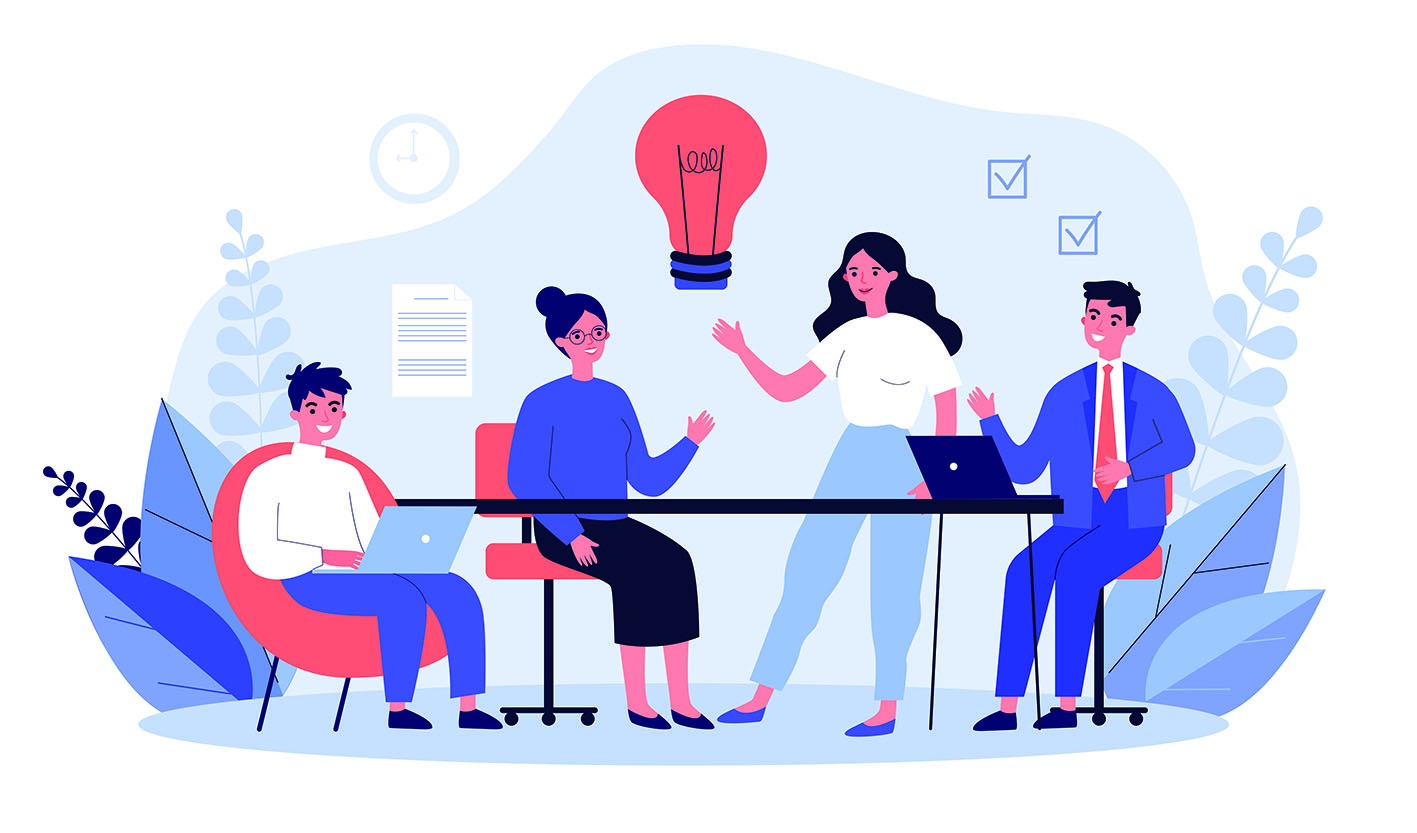 Business team working together