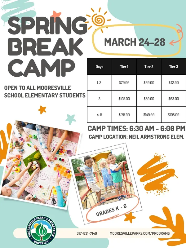 spring break camp 2025 flyer