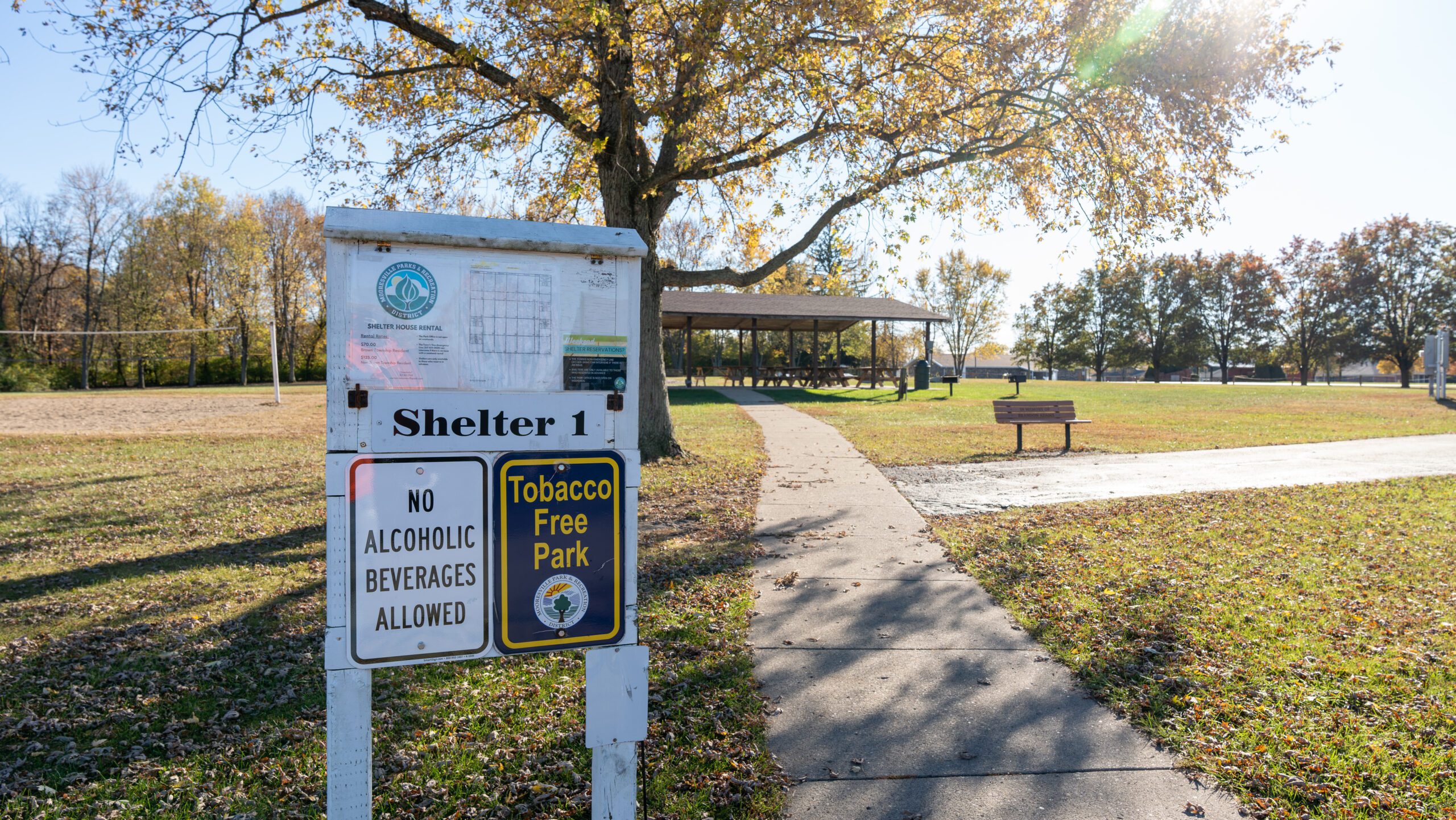shelter 1 at pioneer park sign