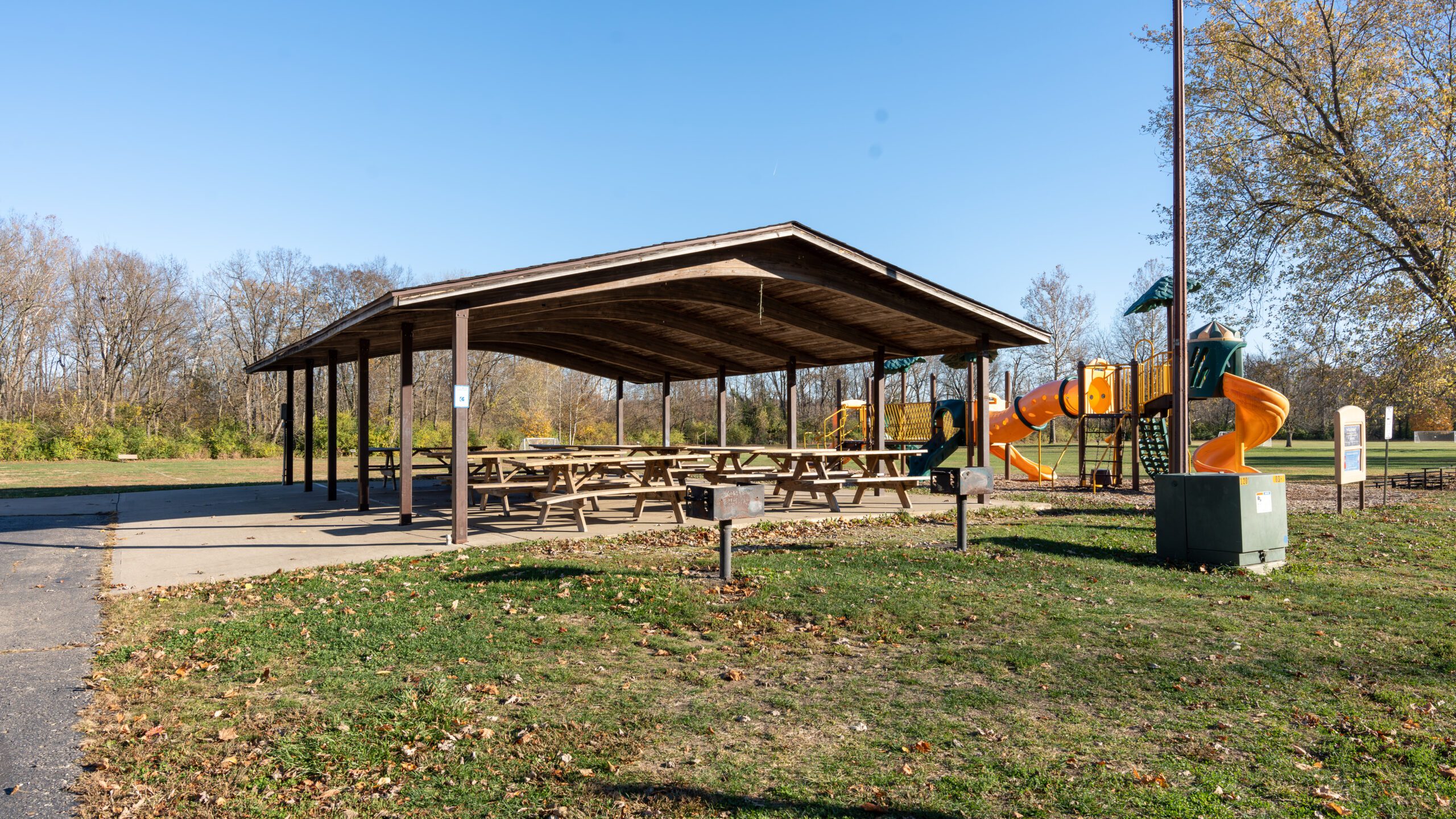 playground and park shelter at pioneer park